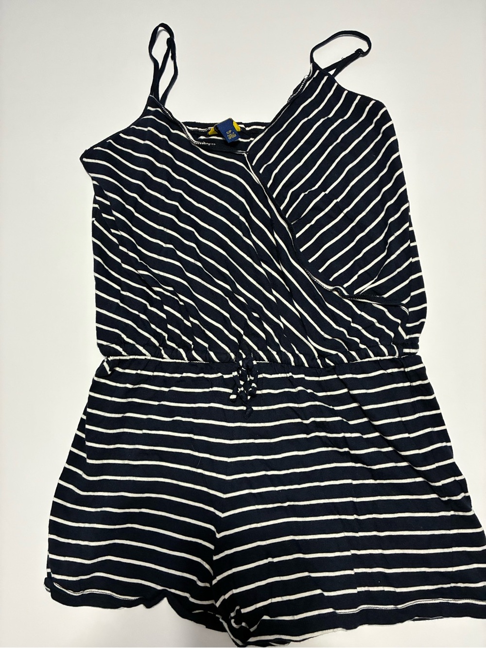 Prince & Fox Navy and White Striped Romper